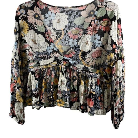 O’Neill Floral Peplum Crop Blouse Size S - Picture 1 of 8